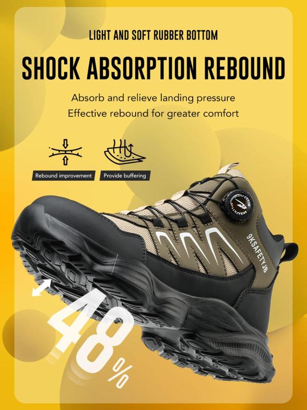 Men's High Top Lace Up Shoes, Casual Waterproof Shoes for Work, Fashionable Shoes for Daily Wear 8