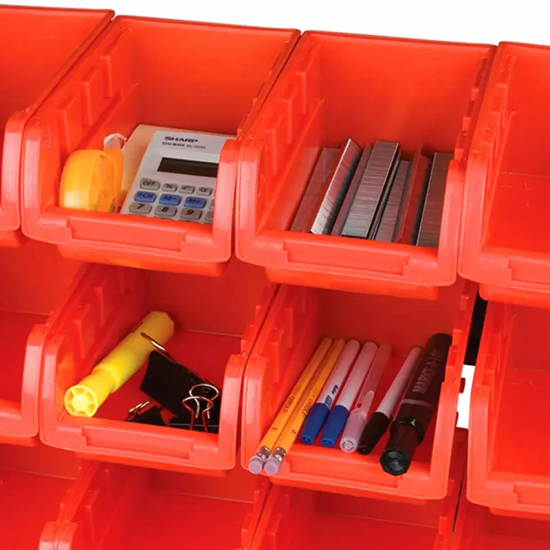 30Holes Plastic Bins Wall Mount Storage Garage Tools Small Parts Organizer Rack Boxes 5