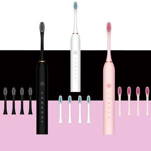 Professional Electric Toothbrush Kit with 6 Cleaning Modes, 1 Count Rechargeable Deep Cleaning Toothbrush with 4 Brush Heads, Oral Care Tool for Daily Use, Valentine's Day Gift