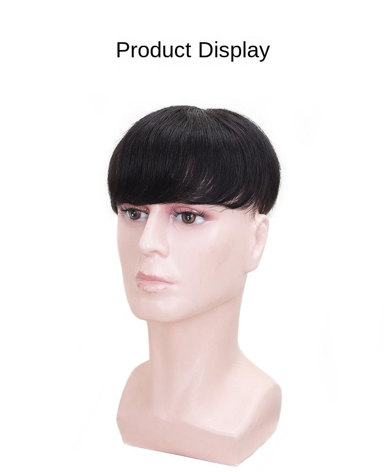 Product Introduction of Short Wig For Middle Aged Men 100% Human Hair Wigs for Male Natural  Color Toupee Hair Replacement with Side Bangs For Dad Cover White Hair And Baldness 9