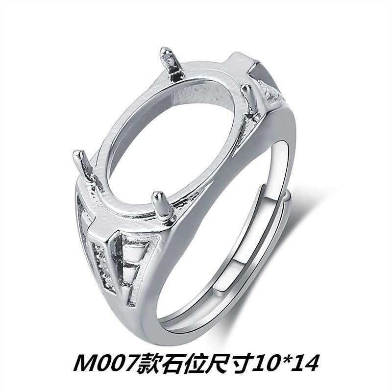 Giá Đỡ Nhẫn Vuông Nam, Mạ Sier, Rỗng, Dát Đá Cẩm Thạch Nam Tính, Màu Hổ Phách Xanh Dương Và Hổ Phách Nam, PS0906 7