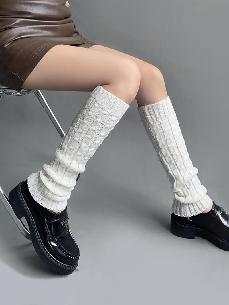 Product Introduction of Women's 1 Pair Textured Leg Warmers, Casual Cozy Warm Pile Socks for Fall & Winter, Women's Socks for Daily Wear, Cold Weather Gear 4
