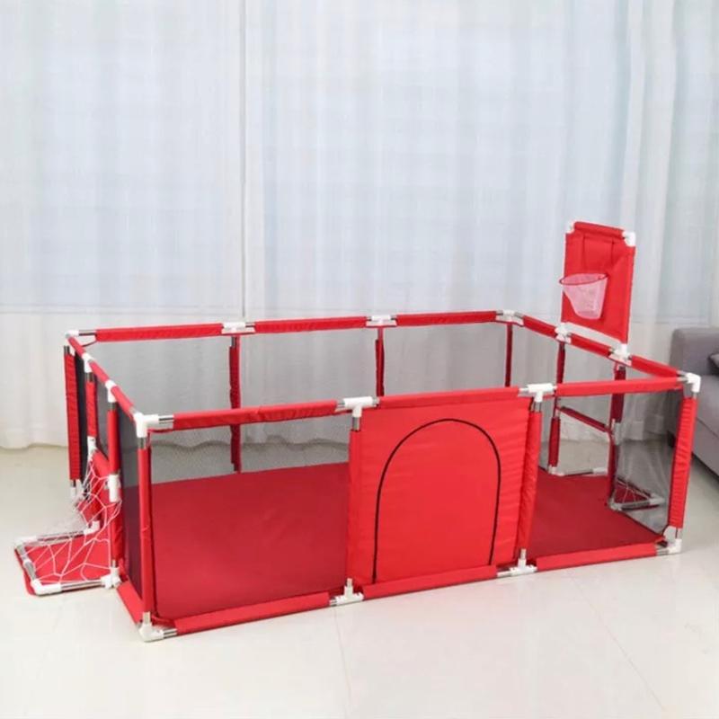 ( kèm 10 bóng) Quây bóng hình CHỮ NHẬT khung inox có giỏ bóng rổ có cầu môn chắn bóng dành cho trẻ nhỏ.