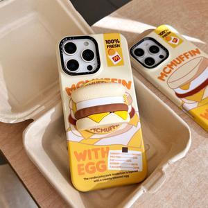 เคสโทรศัพท์, การออกแบบคะแนนแบบเต็มข้าวสาลี 3 มิติ, เข้ากันได้กับ iPhone 16 Pro Max และ iPhone 14, ส่วนบุคคล, ขาตั้งมังสวิรัติน่ารักของ McDonald, เคสฟิล์มแม่เหล็กเบอร์เกอร์ไข่มุกลูกชิ้น, การออกแบบที่สร้างสรรค์