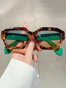 Lentes de sol vintage colorblock, lentes de sol casuales y completos de moda para uso diario, accesorios de moda para actividades al aire libre
