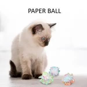 (Harga 1 Biji) Paper Ball Mainan Bola Hewan Peliharaan Kucing Anjing Bahan Plush Cat Toy Bunyi Mainan Interaktif