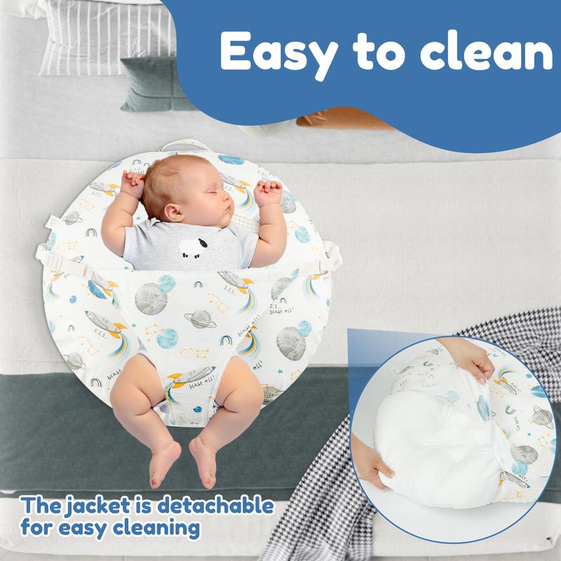 Product Introduction of Anti Roll Newborn Lounger Pillow with Adjustable Strap and Handle Comfortable Baby Lounger Pillow Breathable Newborn Lounger Pillow for Boys Girls 65x60cm usAn6 28