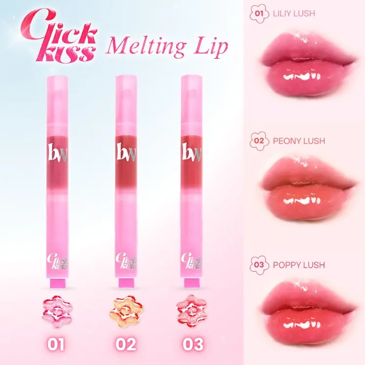 ลิปฉ่ำวาว beWiLD Click Kiss Melting สีชัด กลบสีปากมิด