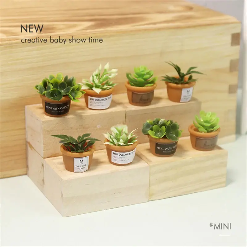 Pasu Tumbuhan Berpasu Miniatur, Skala 1 / 12, Bunga Mini, Sesuai ...