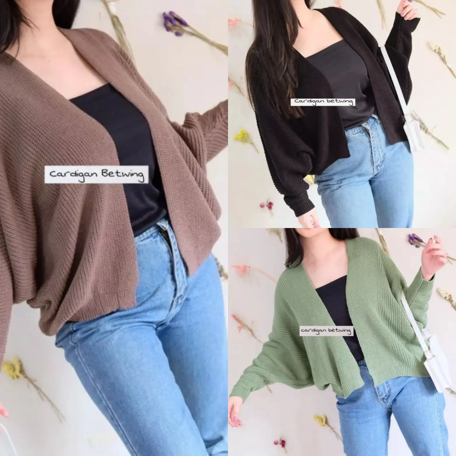 Baju Atasan Kardigan Outer Cardigan Outfit Luaran Rajut Batwing Lucu Long Sleeve Adem Casual Ootd Hitam Putih Pink Maroon Polos Basic Formal Kerja Kuliah Wanita Oversize Premium Size XXL Kekinian Hijab Korea Lengan Panjang Jumbo Sekolah