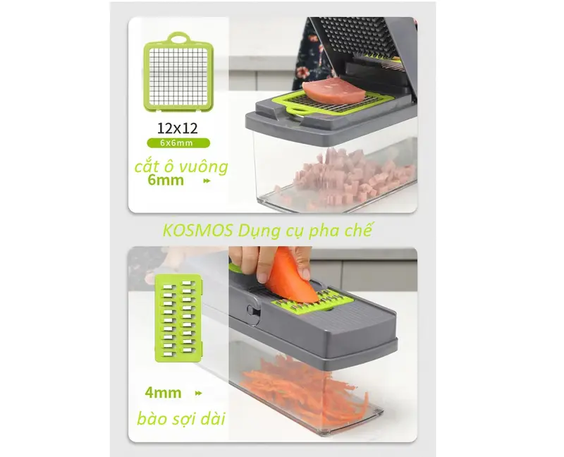 Bộ Dụng Cụ Bào/Cắt Thạch, Rau Củ, Trái Cây Kèm Lưỡi Nạo Đa Năng (14 chi tiết) 3