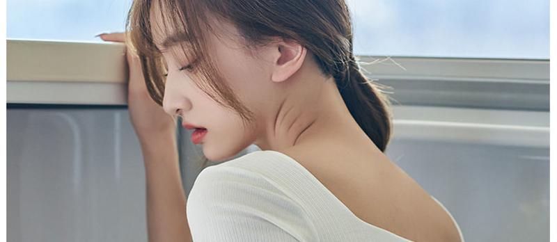 Product Introduction of Pure Cotton with Chest Pad Short-Sleeved T-shirt Woman Square-Neck Cup One-Piece Waist Bottoming Shirt Wear-Free Bra Underwear Outer Wear Clothing Women's Padded T-shirt 14