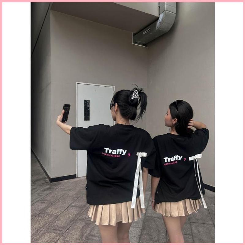 JESADSHOP Áo thun đính nơ form rộng Traffy Tee Ribbon Black Gonz.brand 3