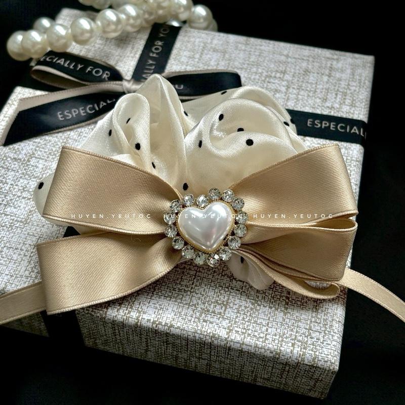 ẢNH THẬT, Cột Tóc Nơ Đính Đá L1 - QC Nữ, Phụ Kiện Tóc Nữ - Women