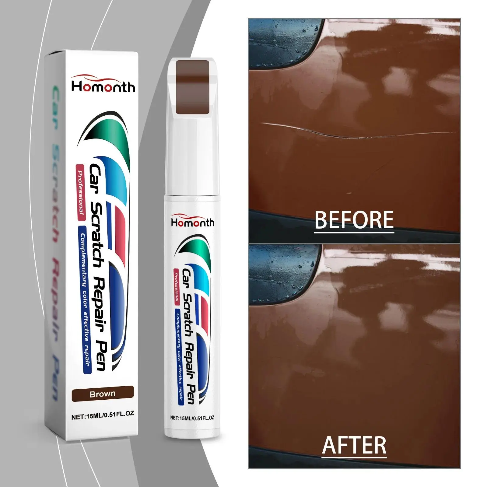 Car Touch Up Paint Pen 15ml - Scratch Repair for Minor Chips & Scratches, Multiple Colors Available, Easy DIY Application