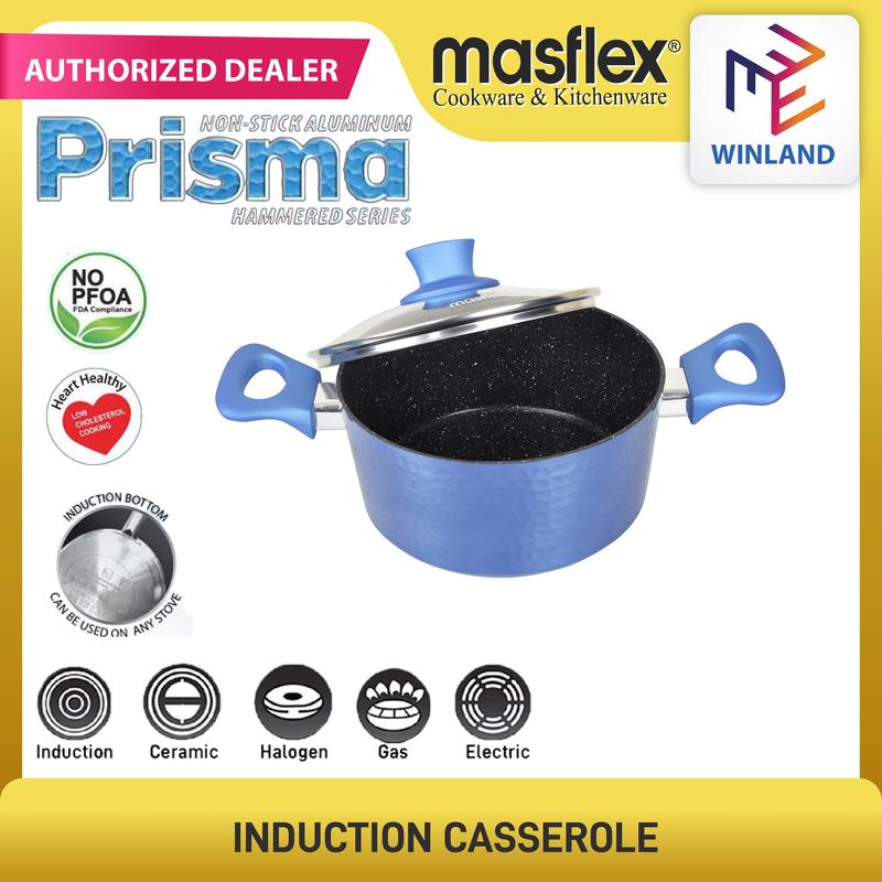 Masflex by Winland 3-Layer Non Stick Induction Casserole 20cm-24cm ...