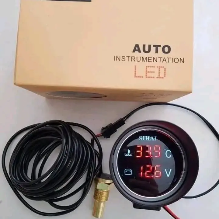 Đồng hồ 2 chế độ sihai báo nhiệt độ nước, điện bình 9v-36v. phụ kiện ô tô.