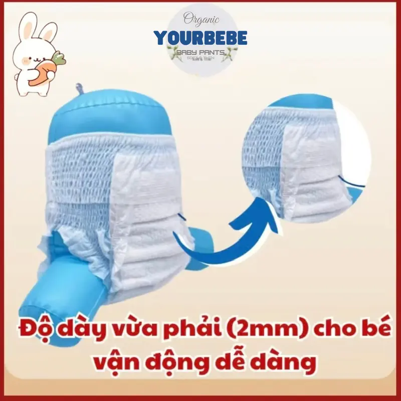 Combo 100 miếng Bỉm Quần YourBeBe đủ size từ M đến 3XL bỉm mỏng 2mm thấm hút 500-800ml 3