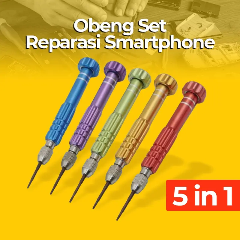 PEGASI Obeng Set 5 in 1 Reparasi Smartphone Maintenance Tools - T-JC501 - Multi-Color 0