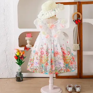 Gaun  perempuan, rok tulle kue putri kelas atas, gaun pesta pita 3D dengan topi gaun    princesses   kuromi    perempuan   pantai    cewek      tutu baju  unicorn    perempuan gaun    perempuan  6–12 blue dress    bangkok Dres