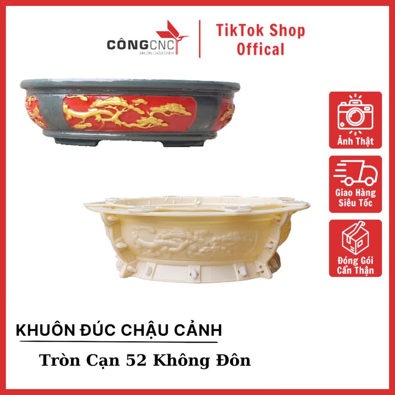 Khuôn Đúc Chậu Cảnh ABS - Tròn Cạn 52 Không Chân Đôn