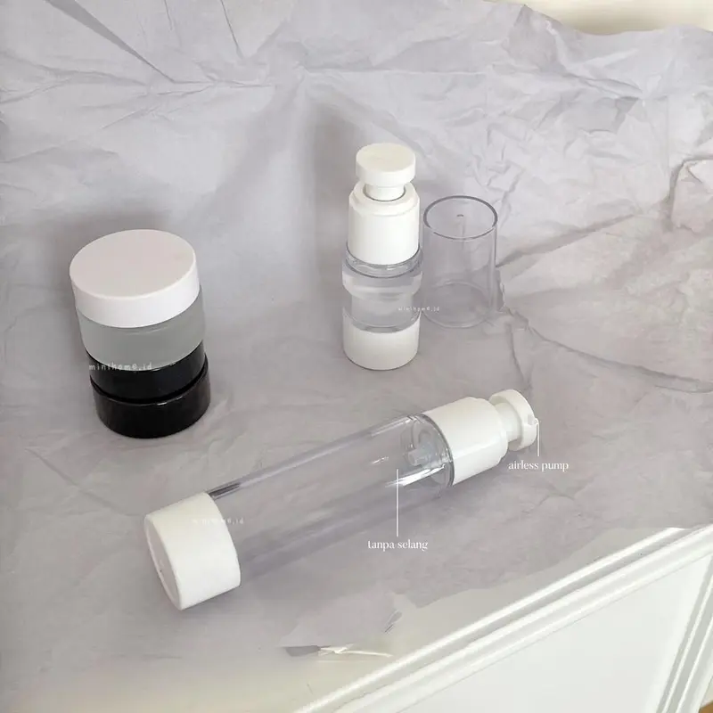 [byMH] Botol Airless Pump Spray Transparant Bottle Refill Lotion Toner Botol Isi Ulang Tanpa Selang Travel Kit 6