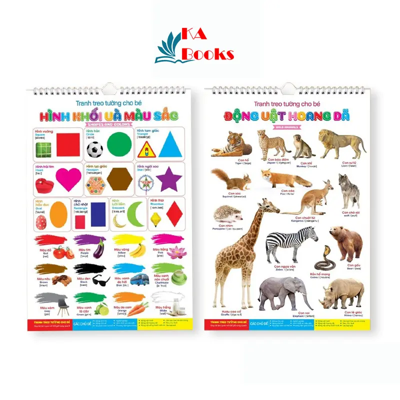Bộ tranh treo tường song ngữ 6 Tờ 14 chủ đề cho bé Vietnam Picture Books 8