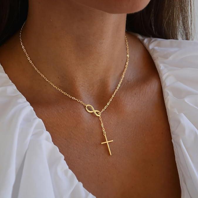 Tewiky Simple Crown & Cross Pendant Choker Easter Necklace for Women & Men & Girls Pretty Crown Cross Necklace For Daily Party Clothing Decor Trendy All-match & Exquisite Jewelry gift Outdoorfun For Summer