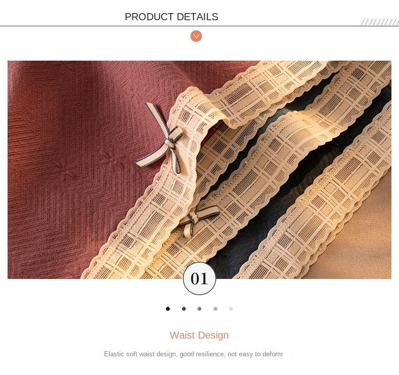 Product Introduction of Women'S Cotton Underwear. Large Size. Mid-Rise. Japanese Style. Popular. Lace Trim. Antibacterial Crotch. Triangle. 16