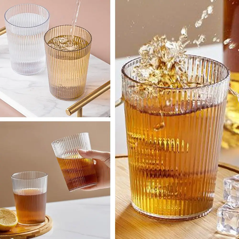 380ml Nontoxic High Grade Acrylic Plastic Drinking Cup Transparent Water Simple Mug Glass C8V1