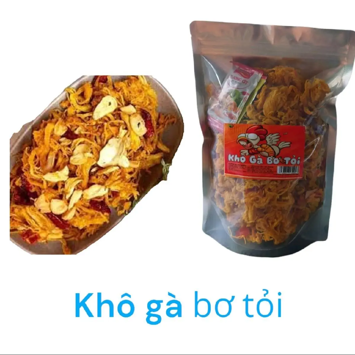KHÔ GÀ BƠ TỎI THƠM NGON BỔ RẺ Snack Food Ăn Vặt Thức Ăn