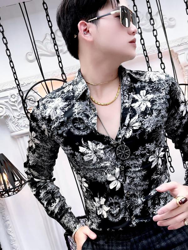 Áo sơ mi nam vải lụa hoa phượng Menswear Shirt Nhung 2