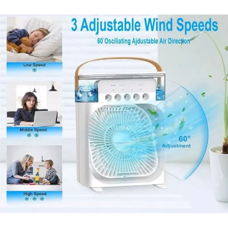 Kipas Angin Mini AC LED 3 in 1 Portable Air Cooler Humidifier 600 ML Kode 002 3