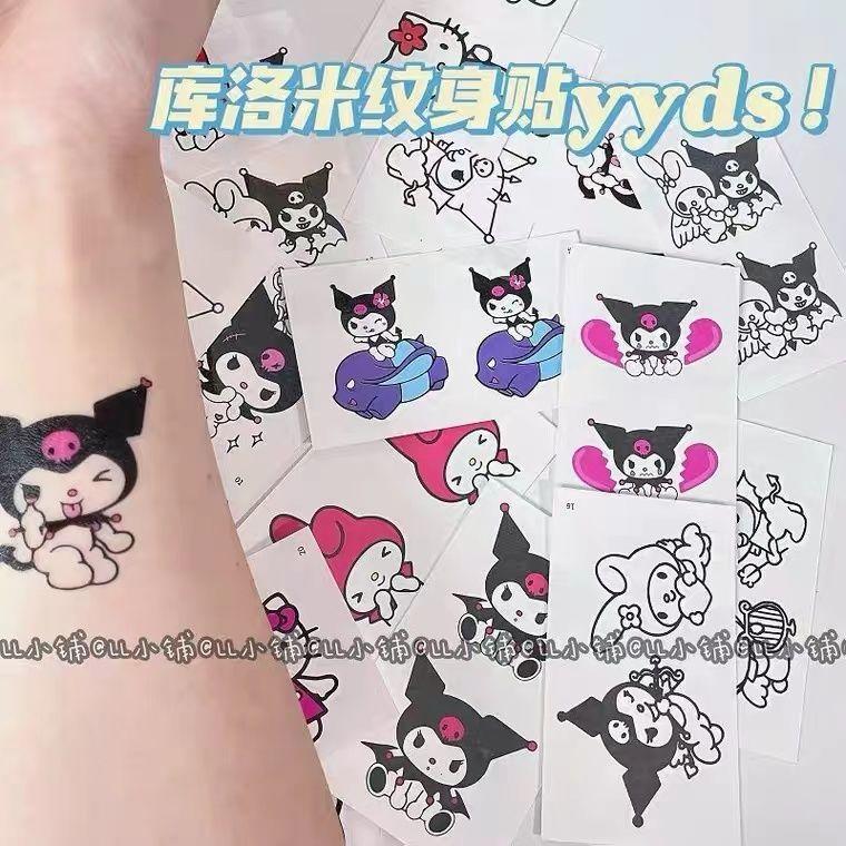 Hình xăm dán, Coolomi, không thấm nước và lâu trôi, thiết kế Hello Kitty và thác nước, có thể giặt được, thiết kế tươi mới Trang Điểm Cosmetic Nữ 2