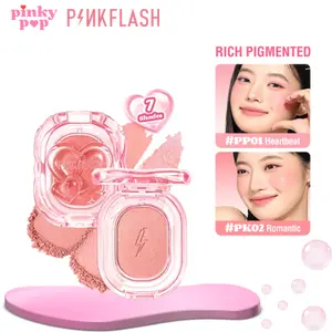 PINKFLASH #LovingHeart Mellow Radiant Blush High Pigment Fine Powder Smooth Non-cakey Blendable Lightweight PF-F20 Waterproof Lasting PF-F20 Matte Shimmer