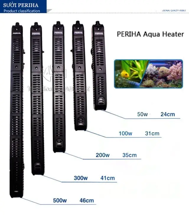 Sưởi bể cá cảnh Periha HE 50W-100W-200W-300W-500W 0