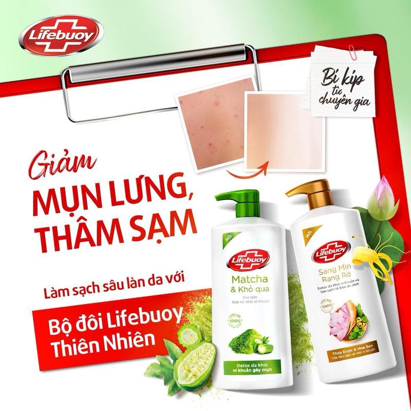 Sữa tắm Lifebuoy Thảo Dược & Hoa Sen 800g - Dưỡng Body Dưỡng Da Body thiên nhiên mới 0