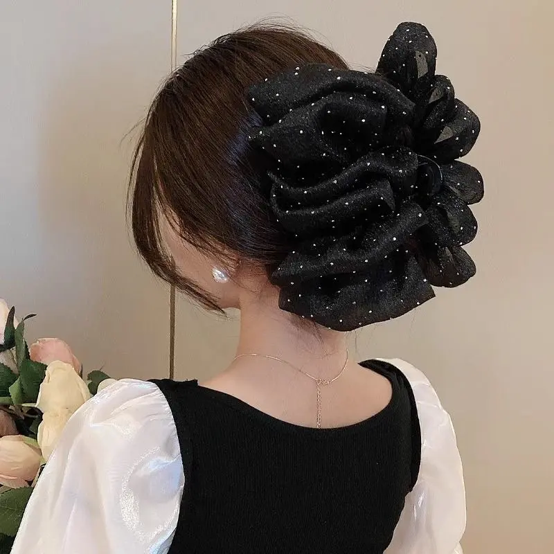 Kẹp Bong Bóng Lưới Hai Mặt Ngoại Cỡ Phụ Kiện Tóc, Nữ Công Chúa Đang Chạy Trở Lại Đầu, Kẹp Cá Mập, Hàng Mới Về Năm 2025 kep  toc  chuoi
