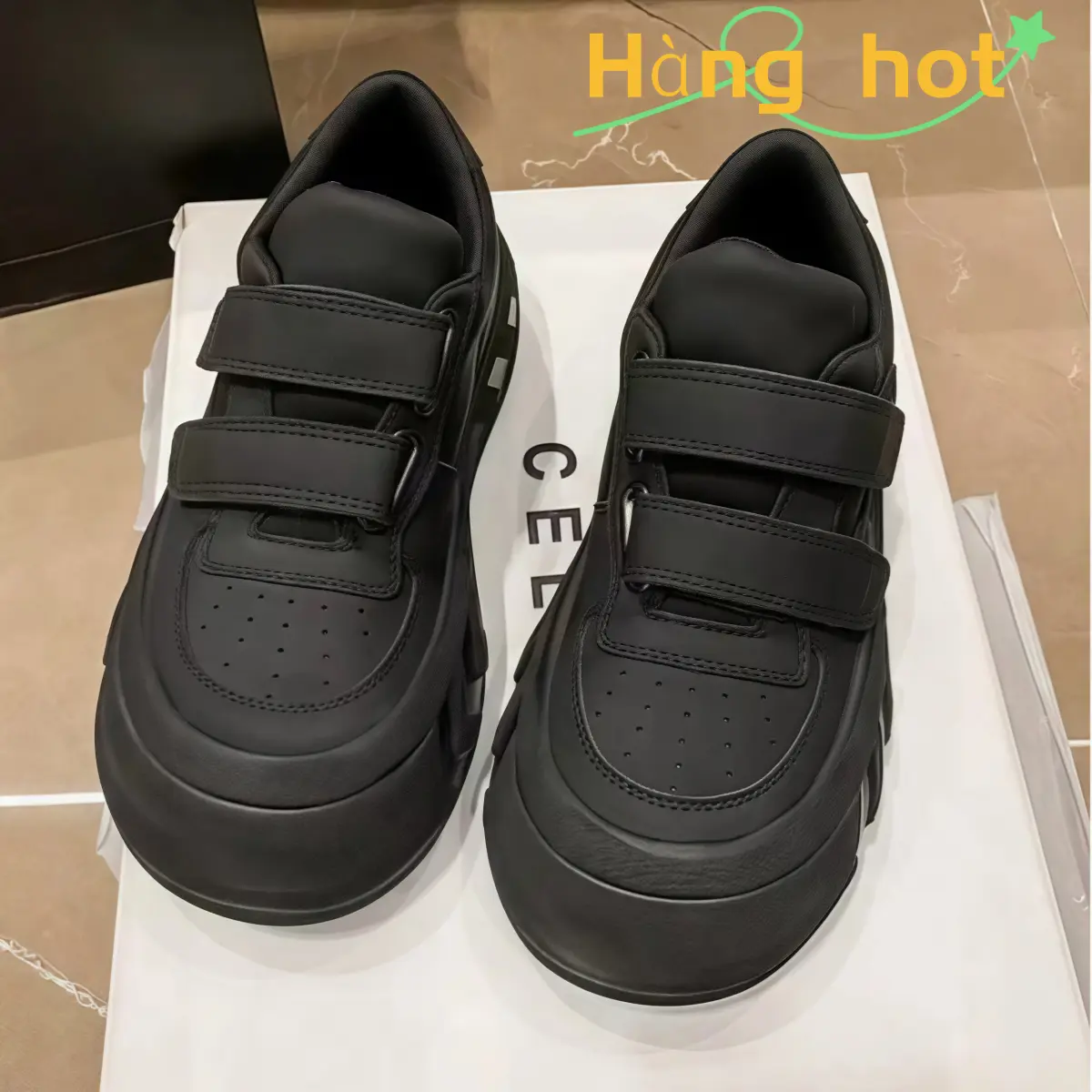 Giày thể thao nữ đế dày phong cách casual mẫu mới Xuân 2025 có khóa dán tăng chiều cao đa năng