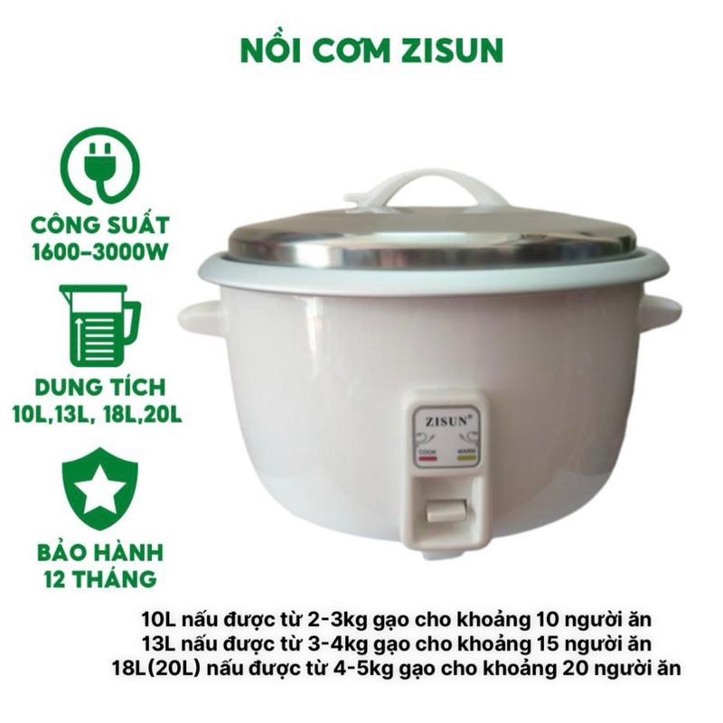 Nồi cơm công nghiệp Zisun 10L, 13L, 18L, 20L - Hàng chính hãng Nấu Cơm Cooker Nồi Cơm Điện Nấu Ăn