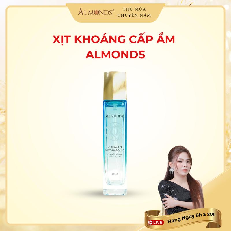 M82: Xịt Khoáng Cấp Ẩm ALMONDS Hỗ Trợ Làm Dịu Và Cung Cấp Độ Ẩm Cho Da 200ml - Collagen