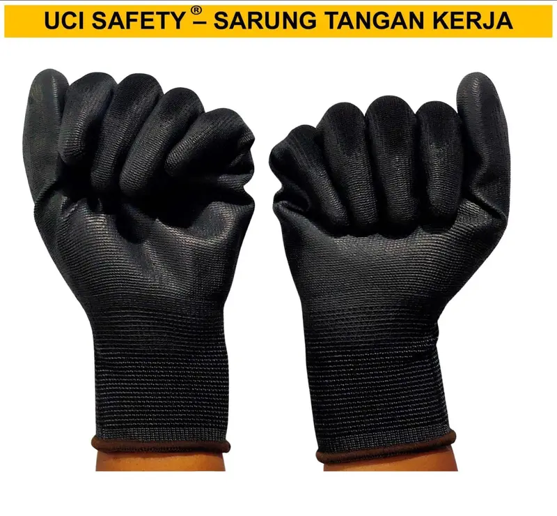 Sarung Tangan Multi Purpose Kerja Uci Safety Safety Gloves Static Motor otomotif Coating Karet Packing Statis Multitask Palmfit Proyek Satpam Anti Slip Industri Pabrik Polyurethane 7