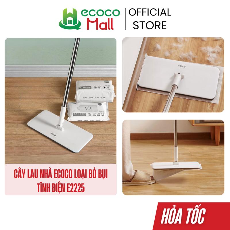  Cây lau nhà ECOCO E2225 tĩnh điện đa năng kháng khuẩn - giẻ lau dùng một lần Lau Sàn Làm Sạch 
