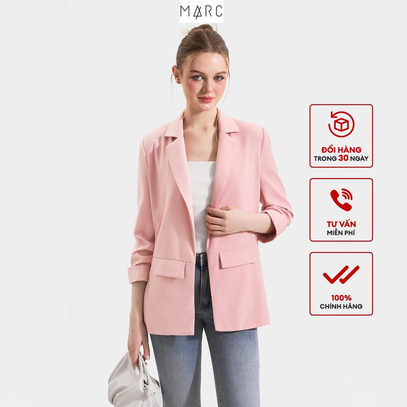 MARC FASHION - Áo blazer nữ nhún xắn tay cách điệu cá tính FAVH0435 - Áo khoác nữ