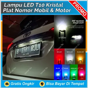 LAMPU PLAT NOMOR MOBIL MOTOR LED T10 NYALA DIAM 1 MATA CRYSTAL KACA CANBUS POWER BRIGHT SPIDO SENJA KOTA KABIN REM DLL