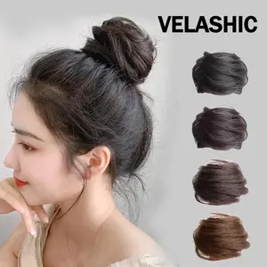 VELASHIC (Model Baru 2026) Wig Sanggul, Donat Rambut Palsu, ikat rambut, Cepol Rambut, Tampilan Bervolume & Alami, Halus, Tidak Kusut, Cepol untuk sekolah, Cocok untuk Pemula rambut palsu wanita,aksesoris rambut,cepol rambut  Extension H002