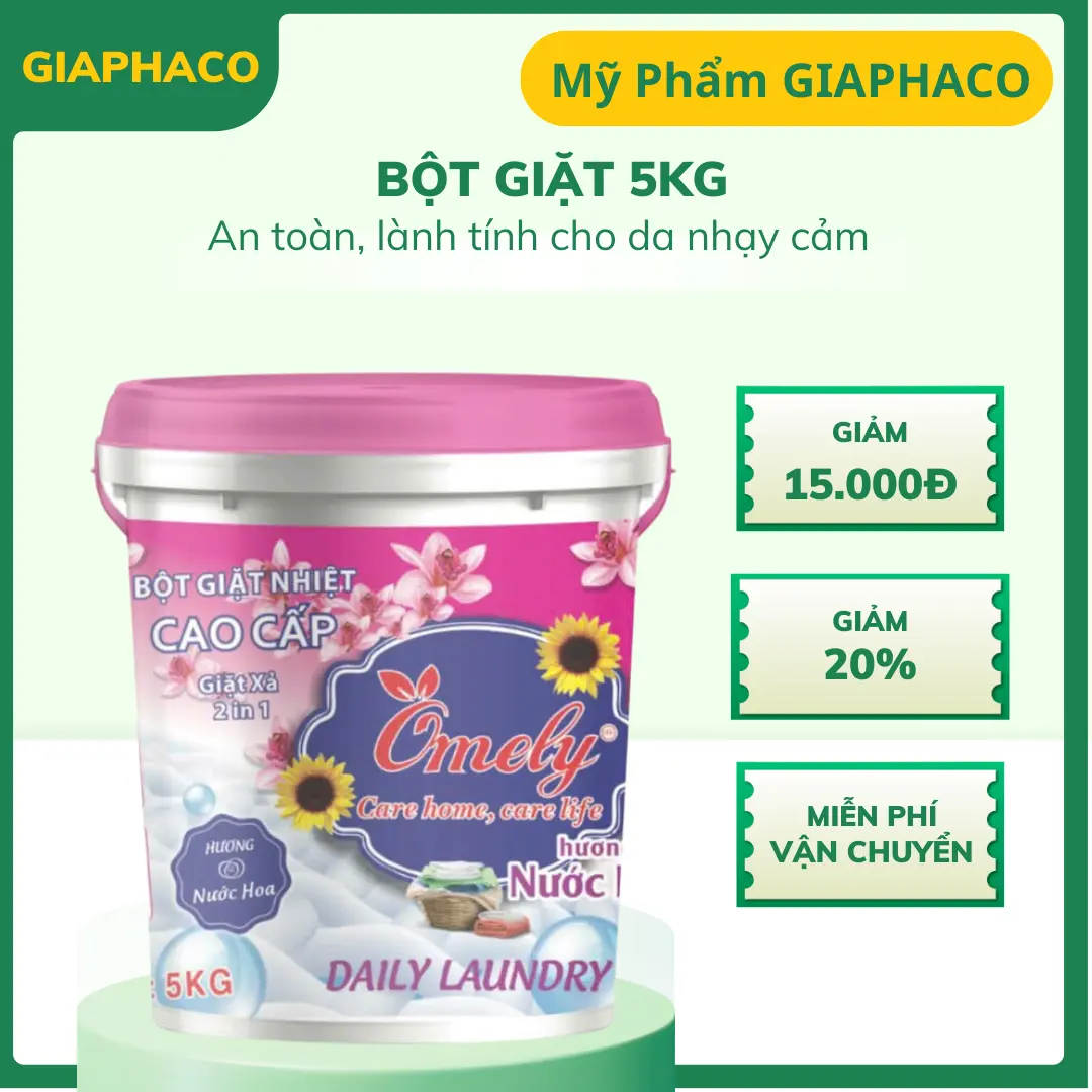 Bột Giặt 5kg An Toàn, Lành Tính Cho Da Nhạy Cảm