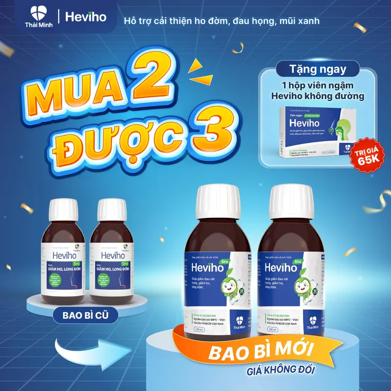 [MUA 2 ĐƯỢC 3] Heviho - Siro ho Viện Hàn lâm - Combo 2 chai Siro Heviho - Chai 100ml 0