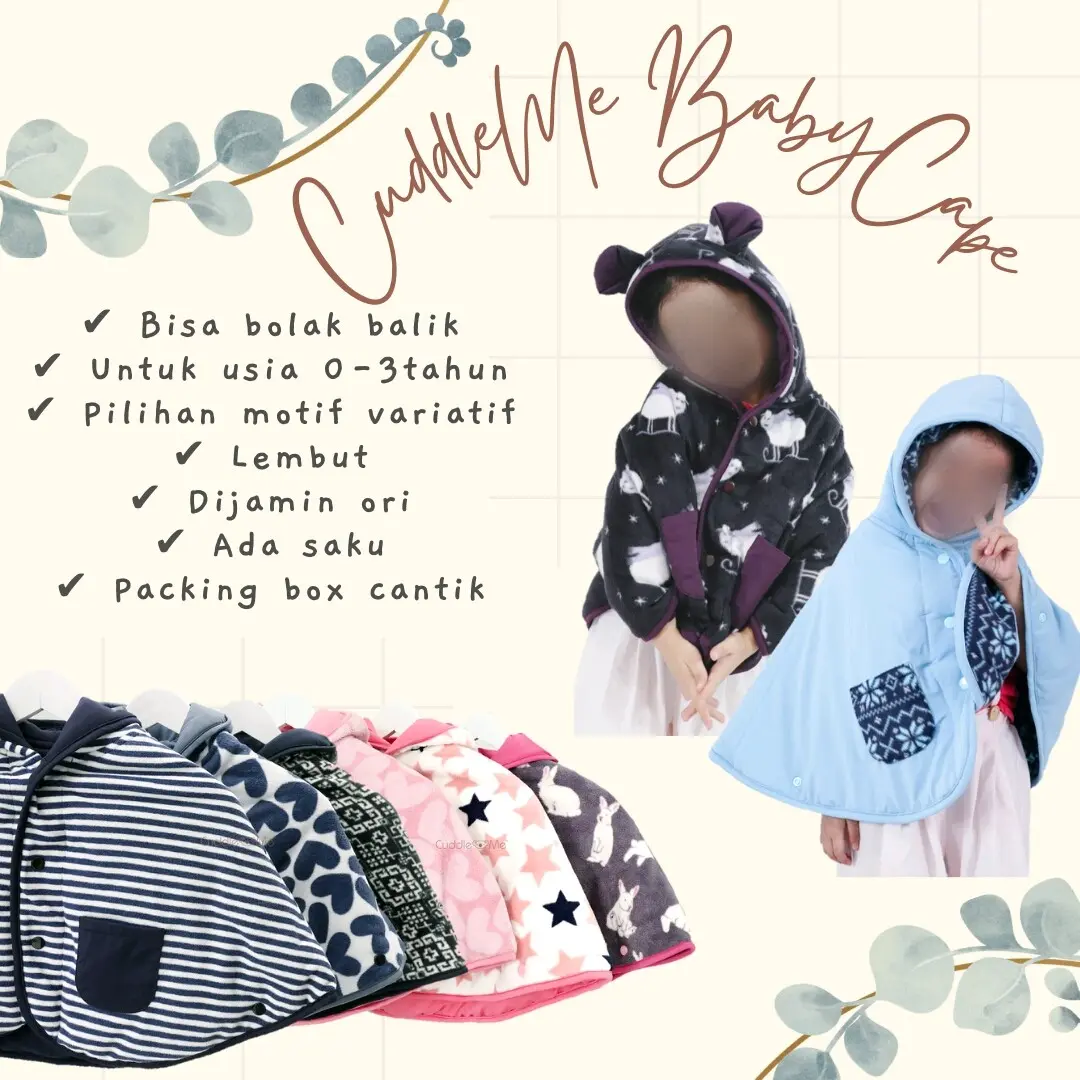 Cuddleme Babycape Jaket Bayi Anak Multifungsi Bisa Dibolak Balik
