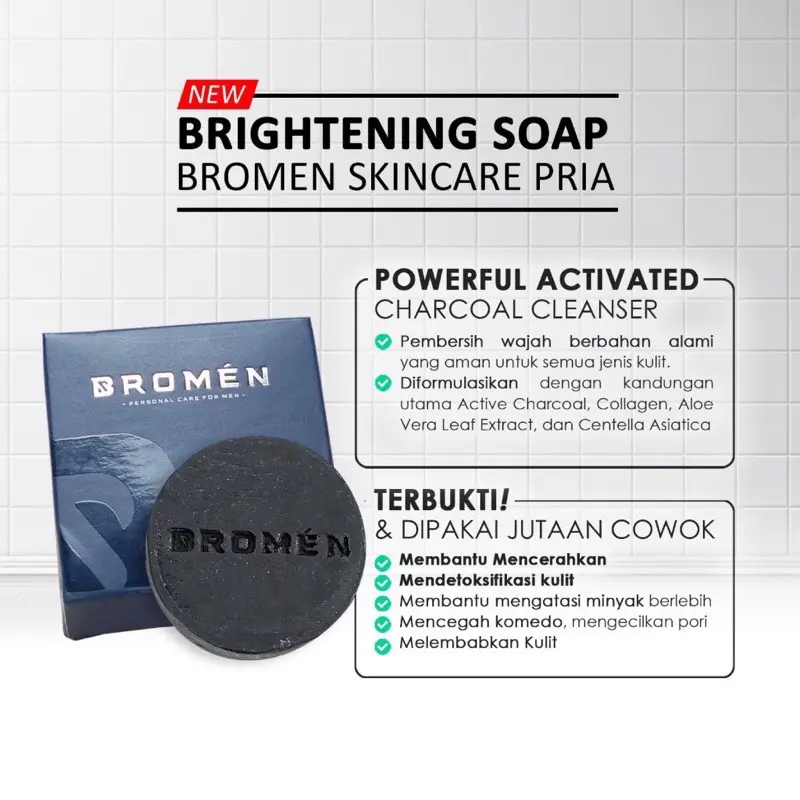 BROMEN BRIGHTENING SOAP / Sabun pencerah badan / Facial wash pencerah wajah / Hilangkan flek hitam Kusam 3